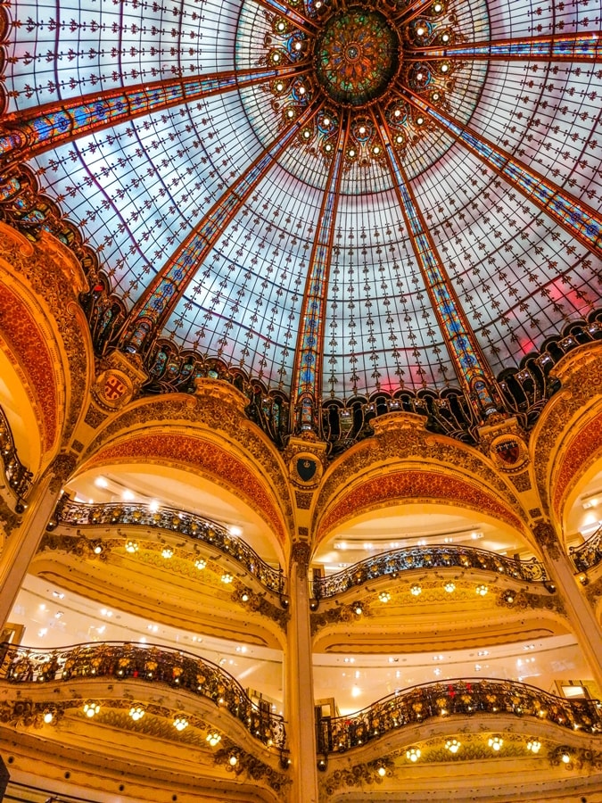 galeries-lafayette-cupola Cosa vedere a Parigi in 3 giorni: itinerario e diario di viaggio